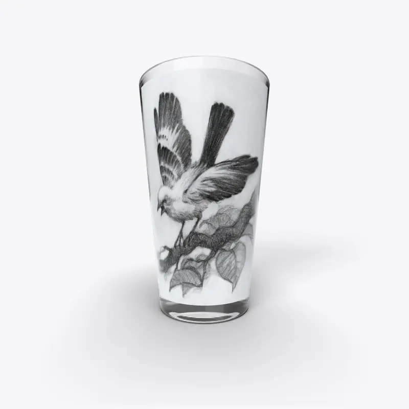 Silki Ilustration Bird Glass